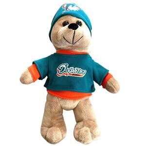 Miami Dolphins vintage teddy bear in excellent condition Christmas gift ideas